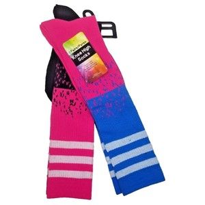 Womens Knee High Socks 2 Pack Pink  (PS-1333) Size 9-11 New